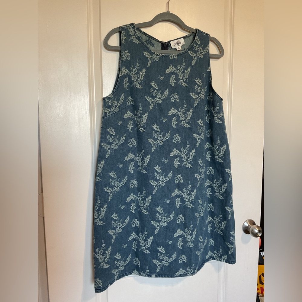 Able Girls' Blue Floral Denim Dress